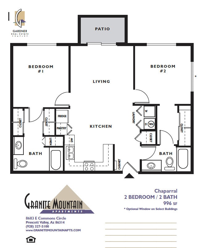 Chaparral 2 BEDROOM 2 BATH 996 SF - Granite Mountain
