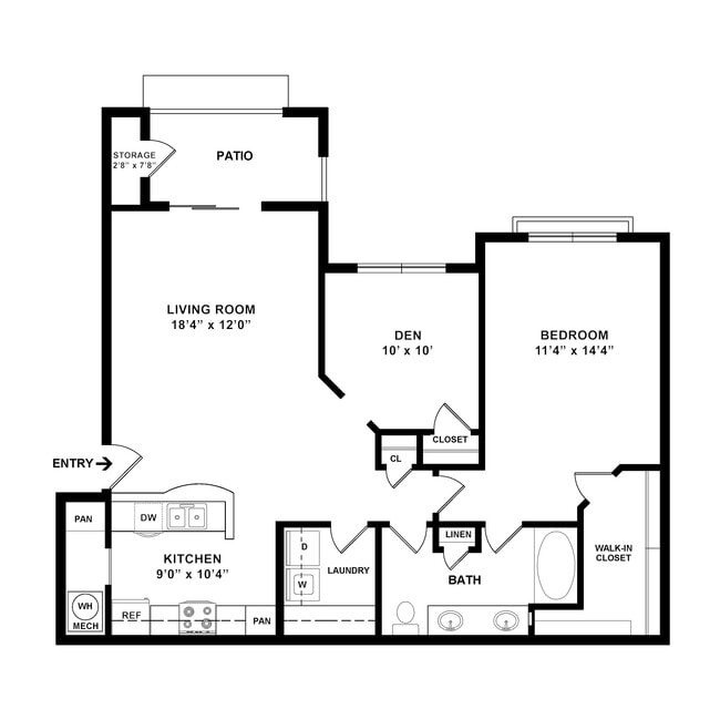 A4D Floor Plan W Dimensions - Eastland Trails Apartments