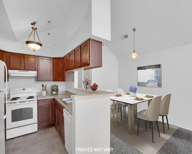 Tulip Layout Kitchen and Dining - LakePointe Apartments