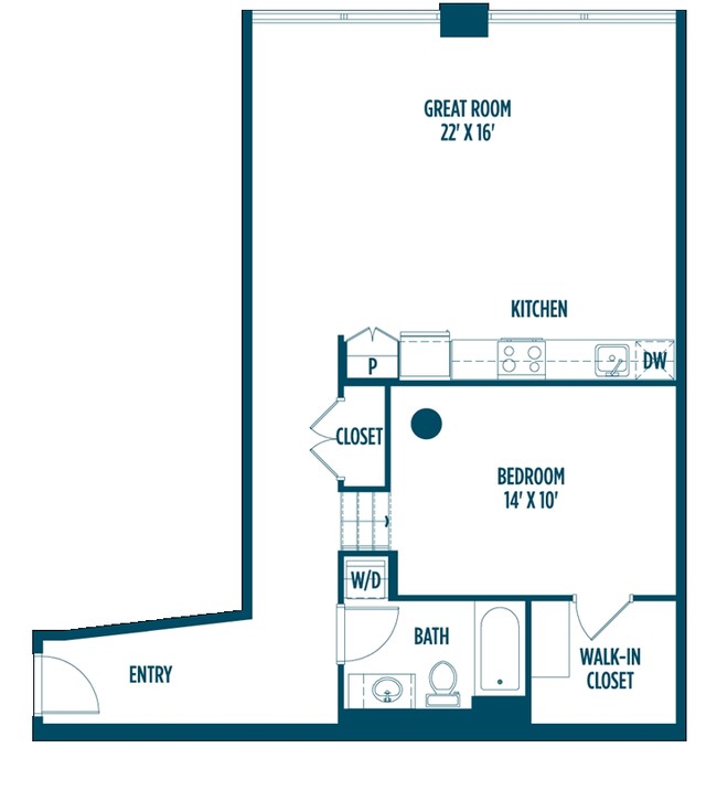 1BR/1BA 1D 915 sqft - Foundry Lofts