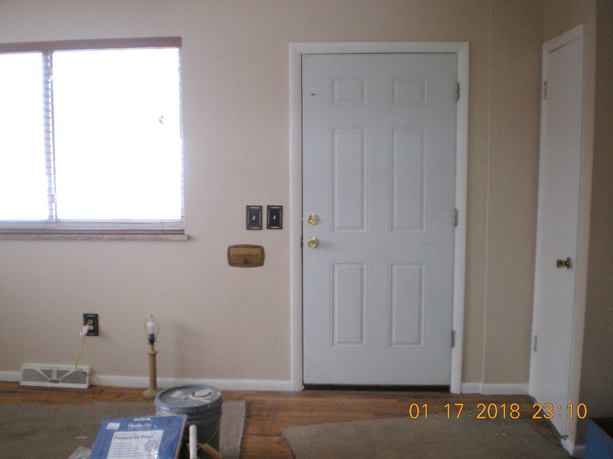 Front door, sunny living room, wood floor - 1160 Clinton St