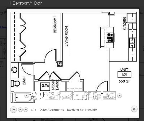 1BR/1BA - Oaks Apartments 55+ Senior Community