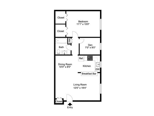 One Bedroom Den - Naamans Village Apartments