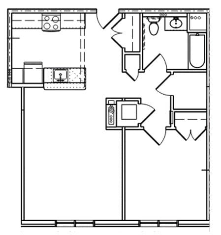 1 Bedroom Layout - One Dromore Apartments