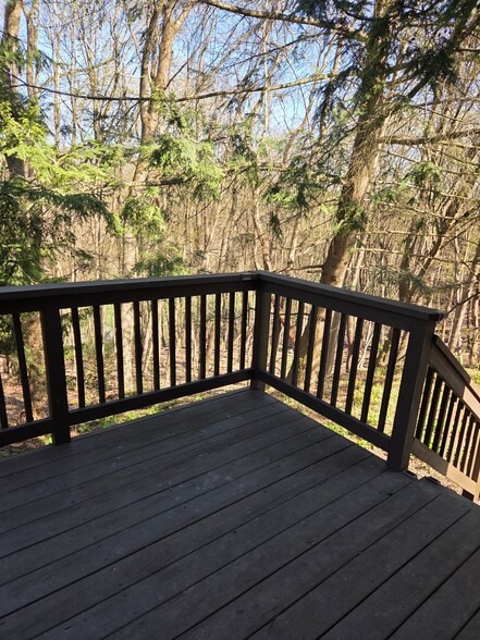 Freshly stained back deck - 496 Mercer Rd