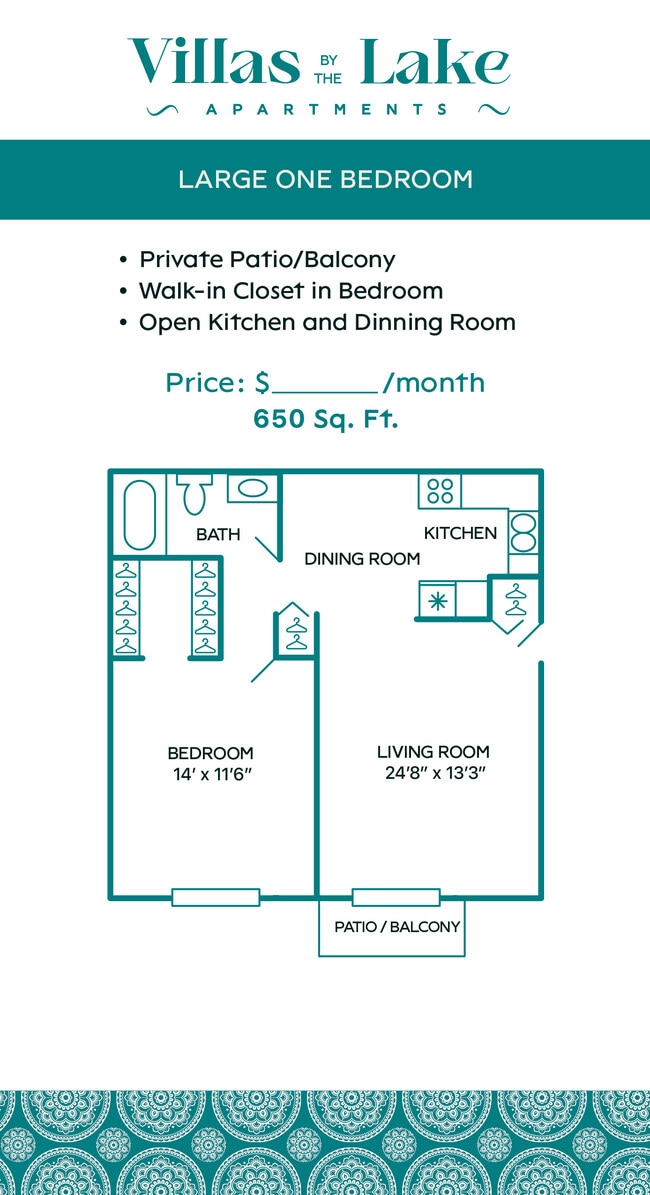 Floorplan - Villas by the Lake Apartments