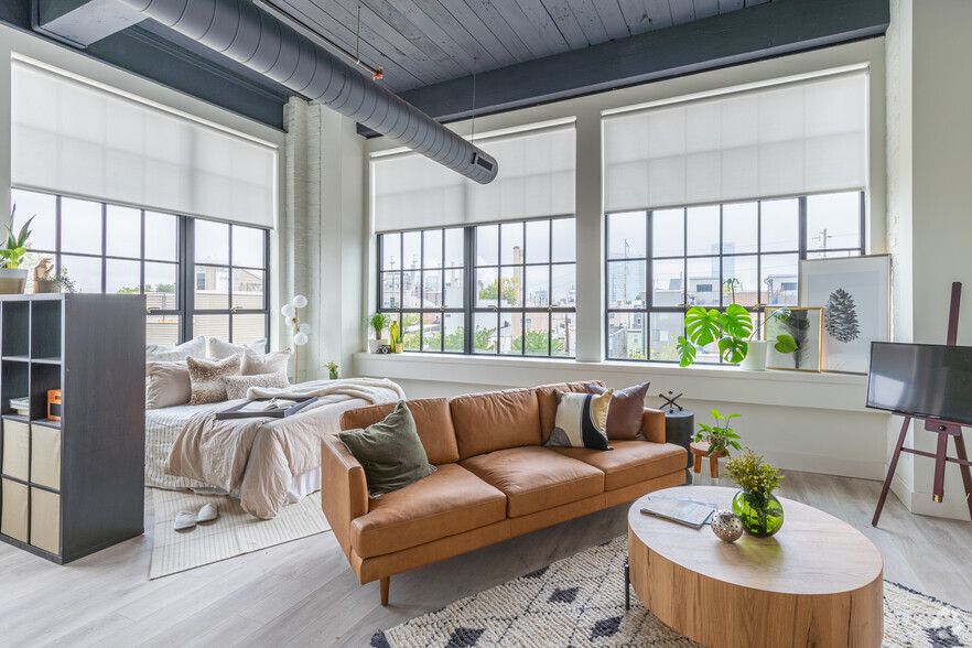 Studio - 511SF - Living Area - Herringbone Lofts