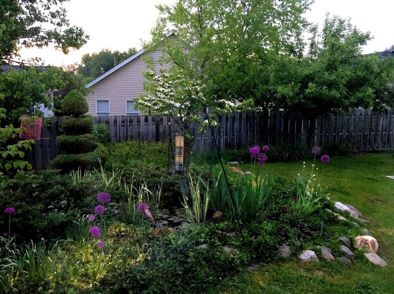 Lush Backyard Gardens with Pond - 236 Crabapple Ln