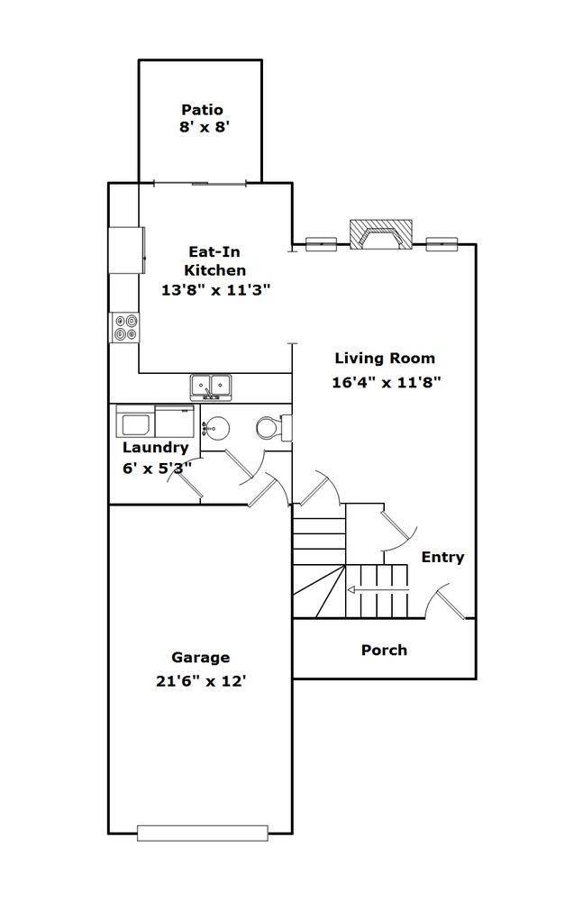 Downstairs floor plan - 315 Windwood Ct