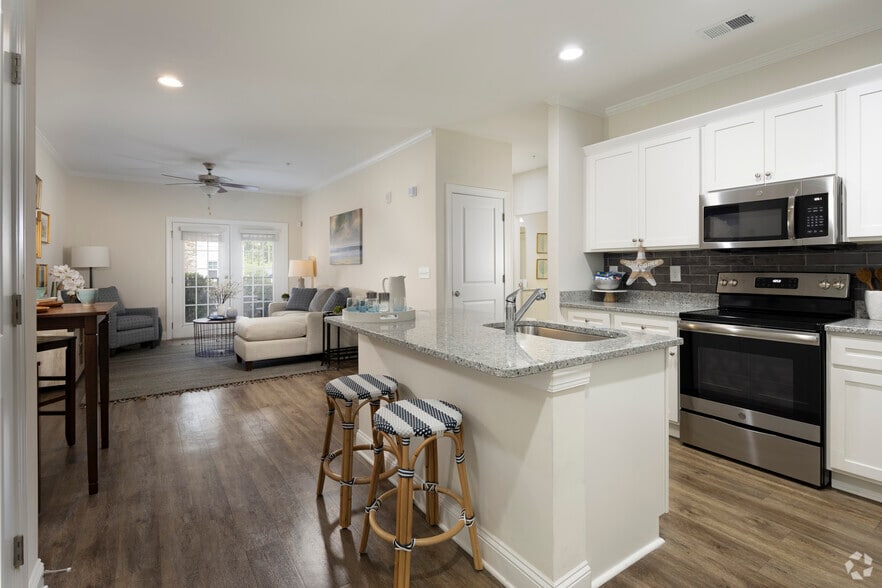 The Savannah - 2BR, 2BA - 1,152SF - Kitchen / Living Room - The Retreat at Sumter