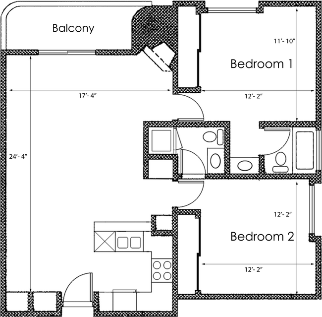 Floorplan - Midvale Court Apartments Westwood