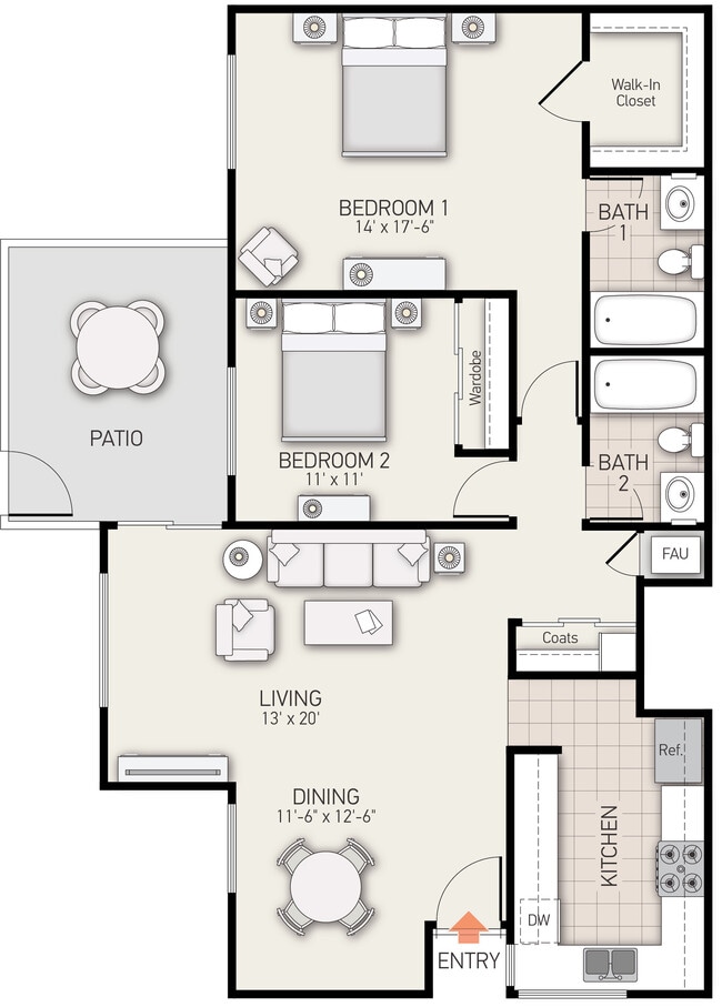 Floorplan - Woodbridge Villas Apartment Homes