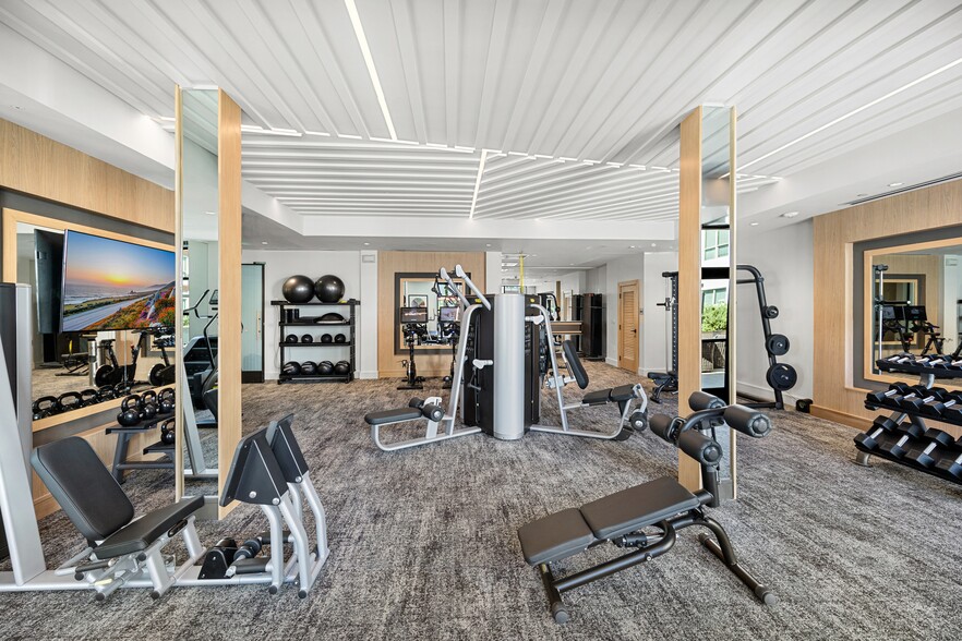 24-hour state-of-the-art fitness studio with Echelon Reflect mirror & bikes with offering on-demand classes, TRX, and Skillmill - Hanover Walnut Creek