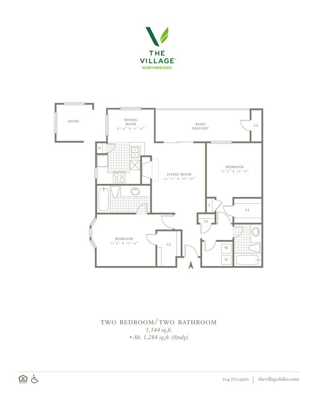 One Bedroom/One Bath - 1144sf - The Village Northbridge