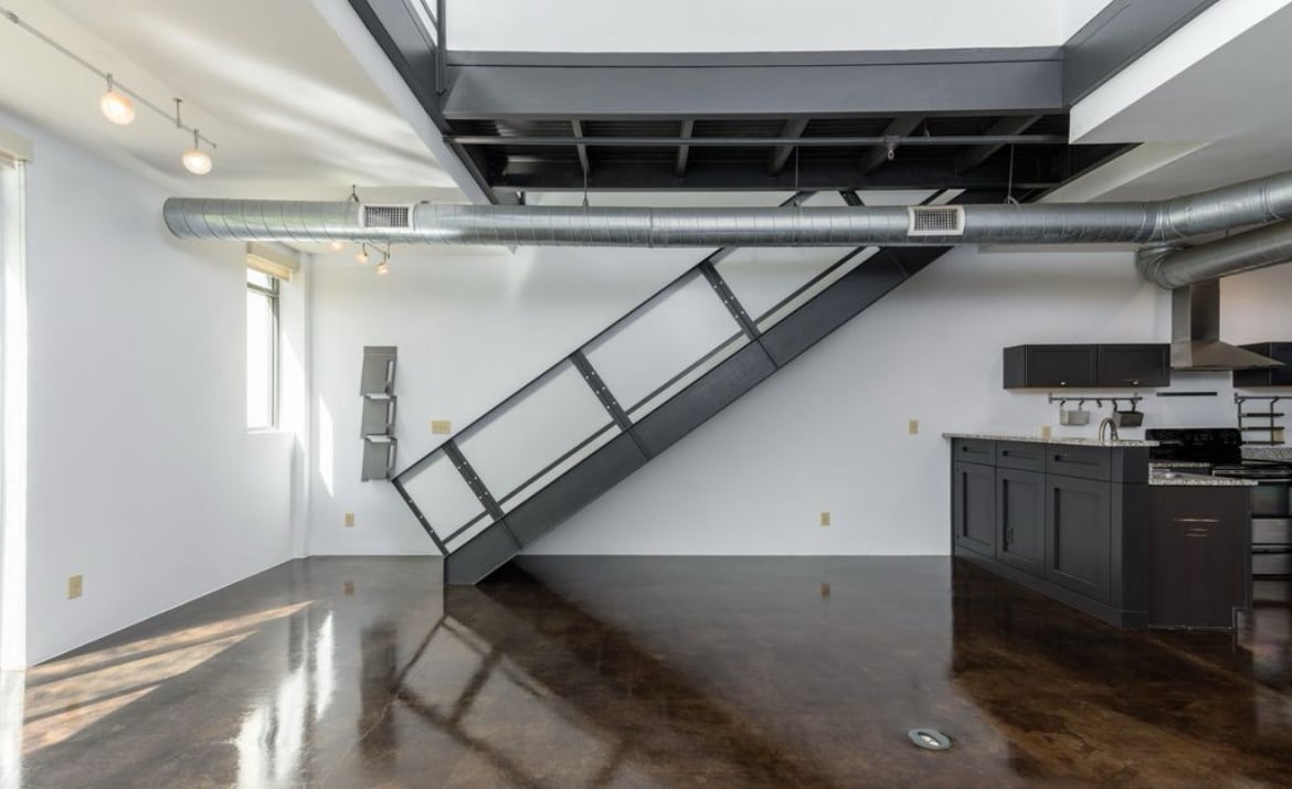 stairs to second floor - 400 E Main St