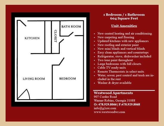 1BR/1BA - Westwood Apartments