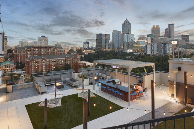 Experience luxury urban living with breathtaking skyline views from our rooftop oasis. - Inspire