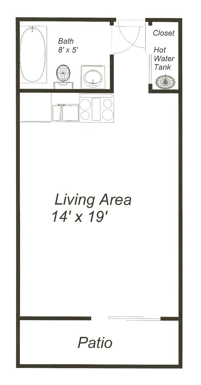 Floorplan - Sunrise Efficiency Apartments