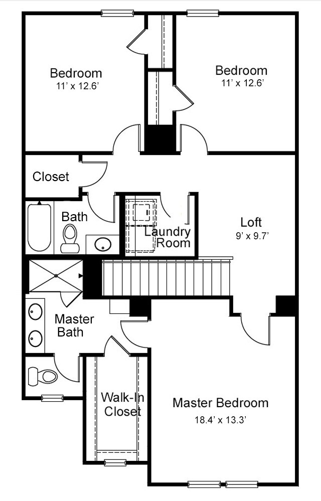 2nd Floor Plan - 3406 Dropseed Dr