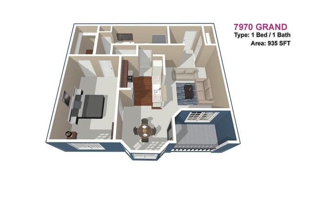 1 BED / 1 BATH - 7970 Grand