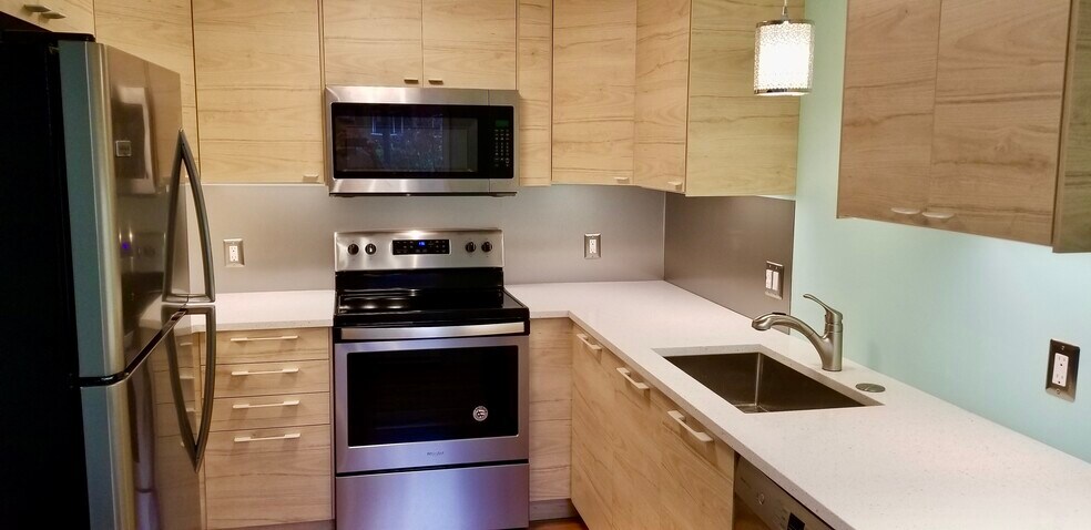 Updated kitchen with quartz counters, stainless appliances, dishwasher - 2801 14th Ave W