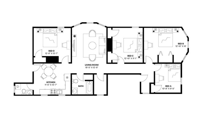 Building Photo - Private bedroom in 4 bed/1.5 bath Home