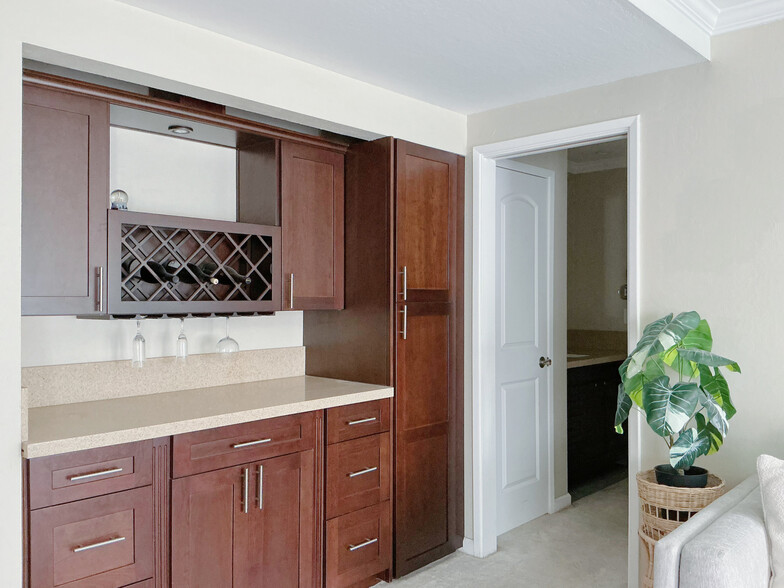 Built-in mahogany wine rack & cabinets, Storage Room in Hallway - 1240 Walker Ave