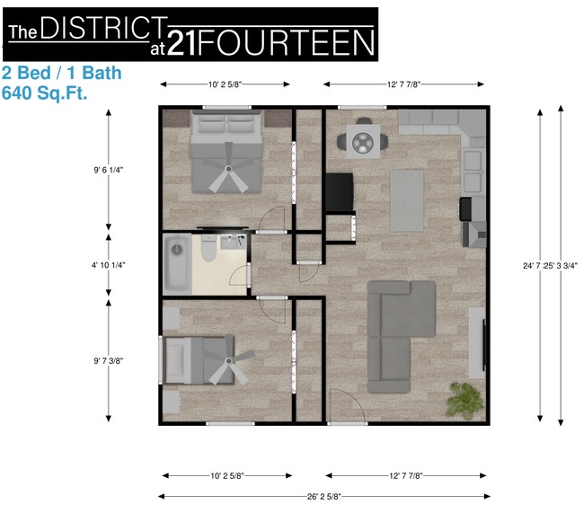 802 Sq Ft - District at 21 Fourteen