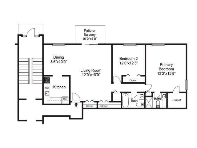 Two Bedroom - Oak Forest Apartments