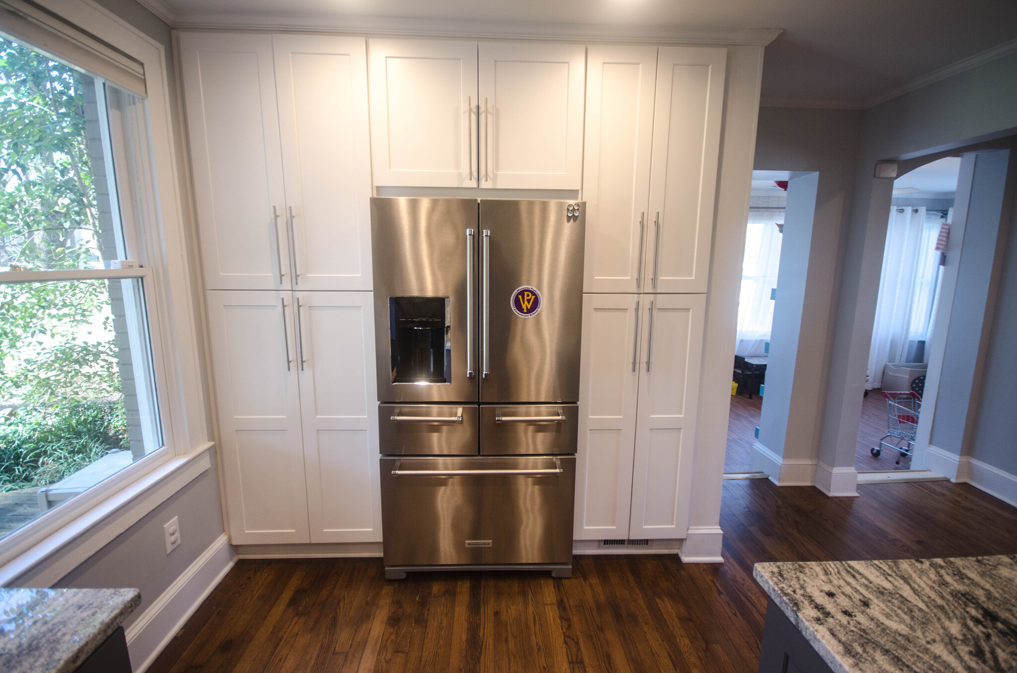 Large pantry with roll out shelves and appliance cabinet with hidden electrical sockets - 121 Brower Street