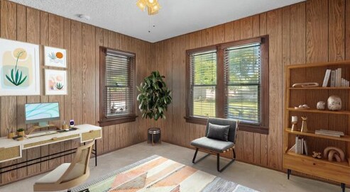 Bedroom with wood wall treatment - 1419 S 4th Ave
