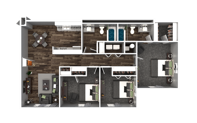 3 Bedroom 2 Bathroom - Cottonwood Estates