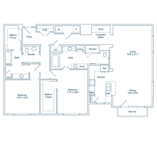 The Boulevard Floor Plan - The Belle Meade at River Oaks