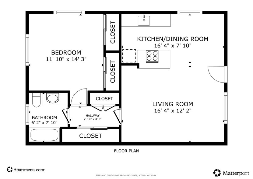 Unit Floor Plan - Pruneyard Apartments