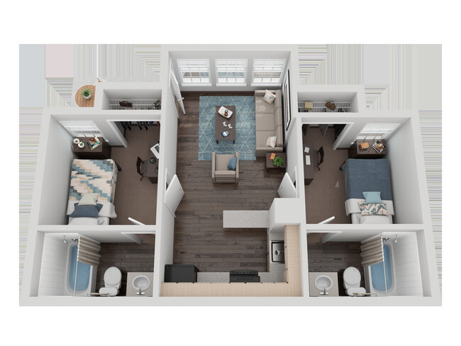 Two Bedroom, Two Bathroom - University Meadows Apartments