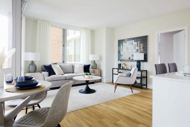 2B-5 Floor Plan Living/Dining Area- Apartment 512 - Meridian 2250 at Eisenhower Station