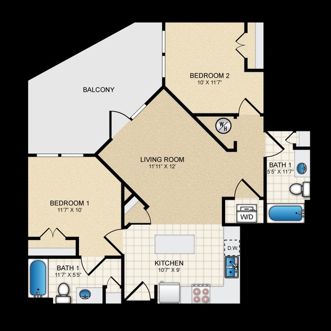 Floorplan - The Elysian Apartment Homes