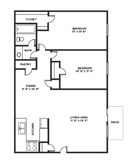 2-1B 868 sq ft.JPG - Sedona Ranch Apartments