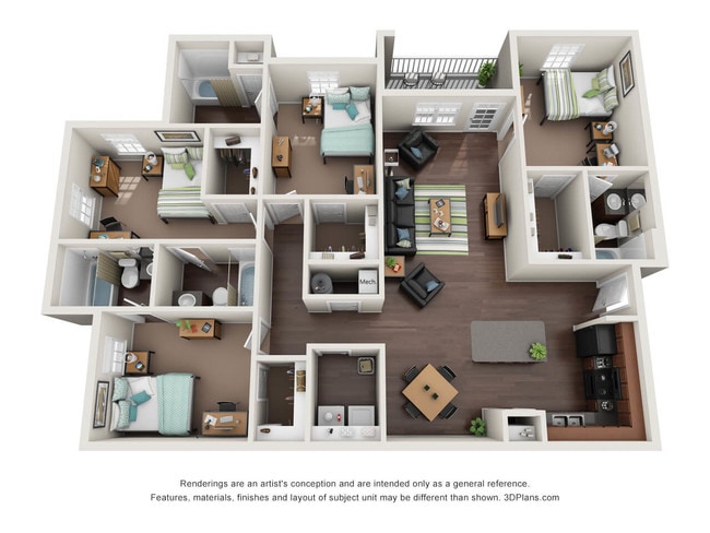 Floorplan - Edge at Lafayette Student Apartments