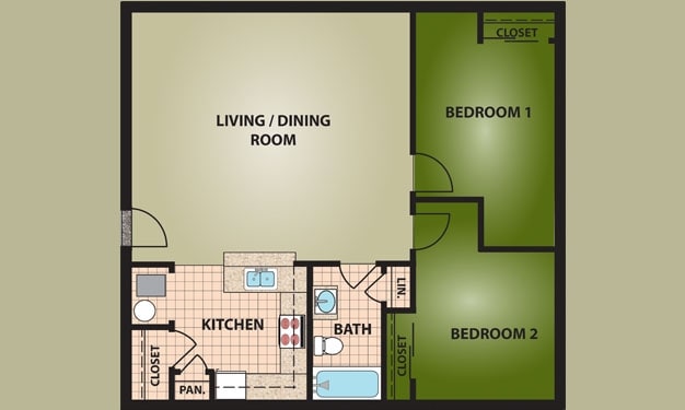 2BR/1BA - Nativity Manor