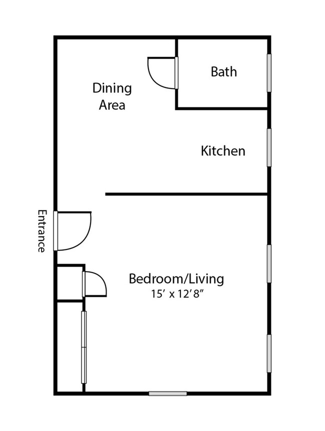 Studio apartment layout at Belmont Place - Belmont Place