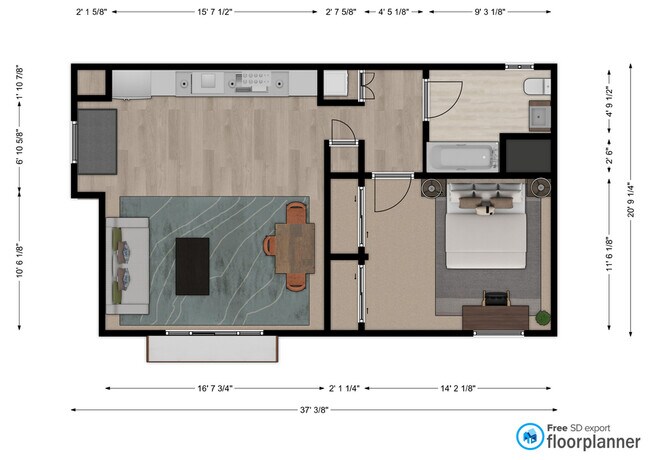 Floor plan 05 06 - 607 sq feet - The Artisan