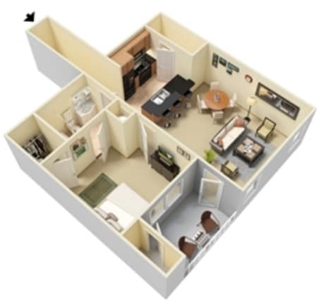 1BR/1BA - Houston Villas East & West