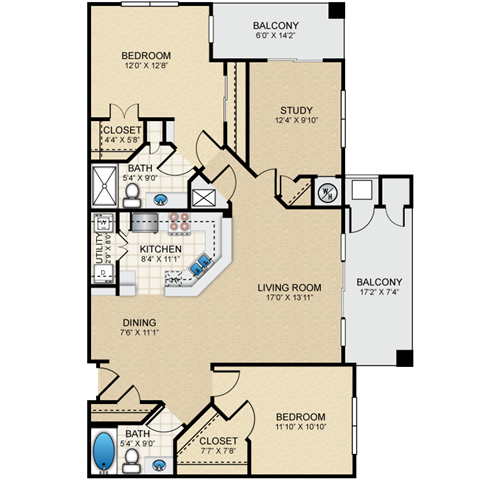 Floorplan - The Claremont Apartment Homes