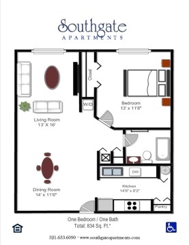 1BR/1BA - Southgate Apartments