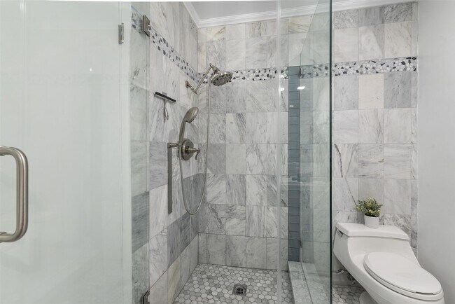 Stone shower in Main bathroom - 8490 Fountain Ave