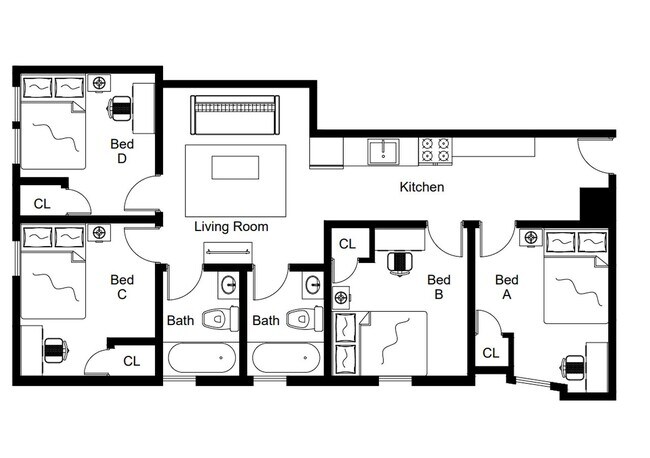 Building Photo - Private bedroom in 4 bed/2 bath Home