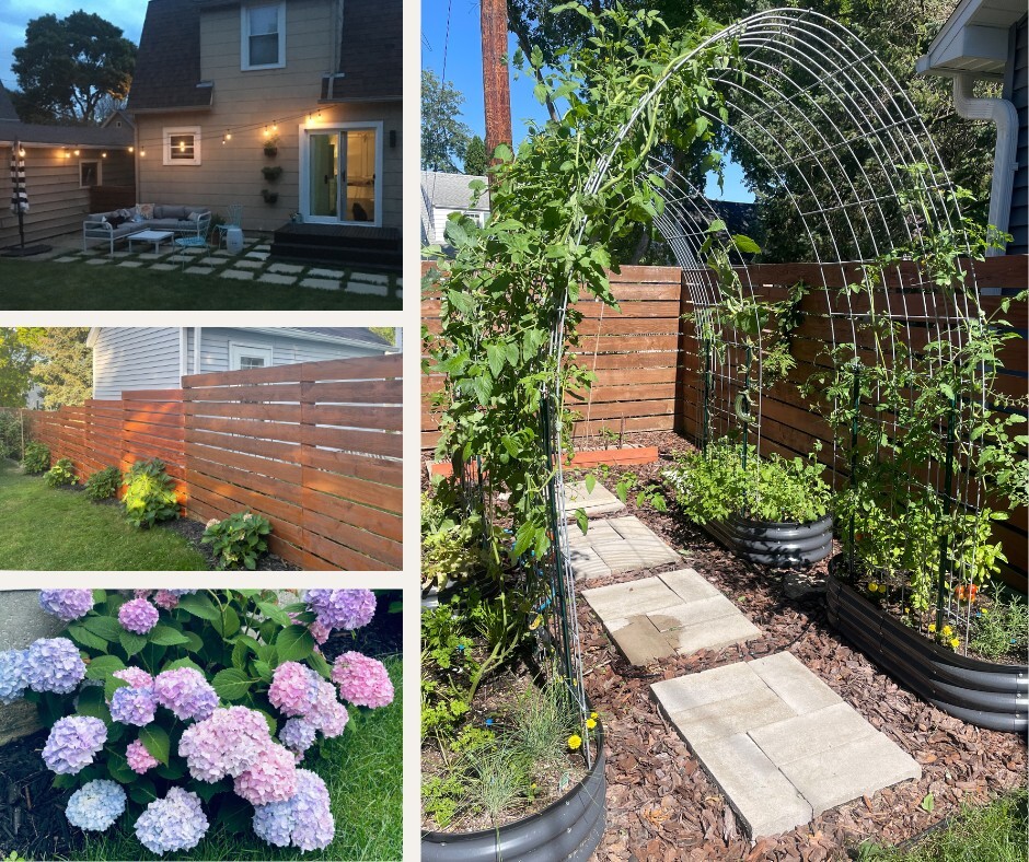 Fenced backyard with no maintenance hydrangea and option for vegetable garden - 3209 Atwood Ave