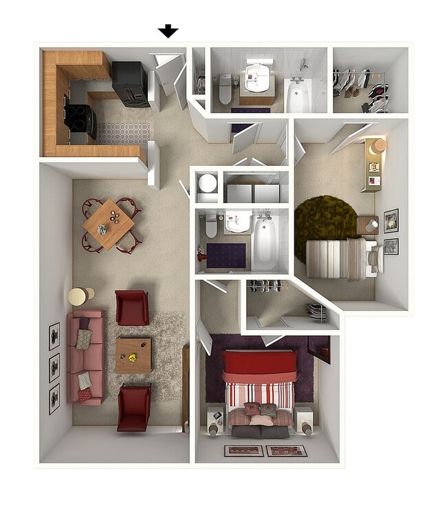 Wynstead | 2 Bed 2 Bath | 1020 sq ft | Morgan Ridge Apartments in Winston-Salem - Morgan Ridge