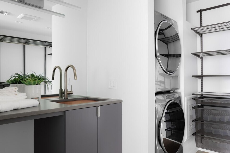 Master closet with laundry and work sink/station - 1801 Lavaca St